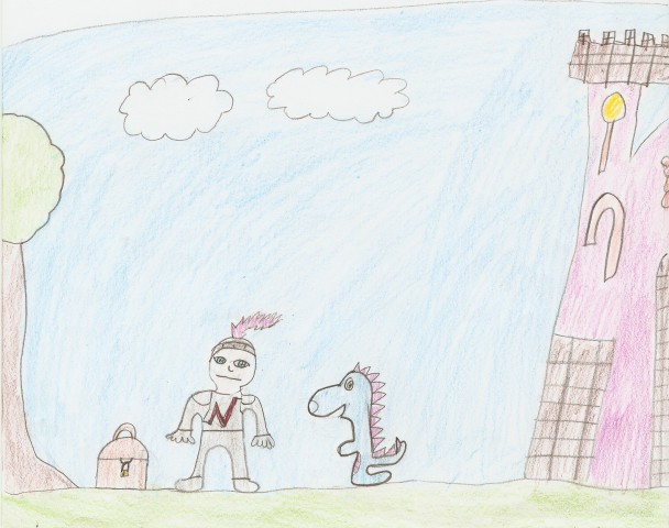 An illustration page from a Grade 5 student book titled 'Danny the Dragon'.